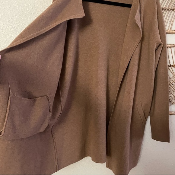 J Crew Vanessa Long Cardigan Sweater Jacket Brown Camel Women's Sz S B27 - Picture 6 of 11